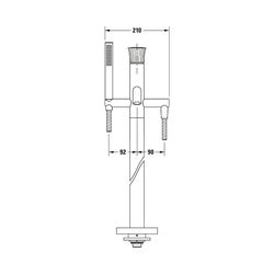 Duravit White Tulip Einhebel-Wannenmischer bodenstehend, Chrom HG, Ausl. 200mm, C... DURAVIT-WT5250000010 4063382162939 (Abb. 1)