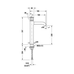 Duravit White Tulip Einhebel-Waschtischmischer XL, Chrom, 5l/min, Hebelgriff, Aus... DURAVIT-WT1040002010 8000177309151 (Abb. 1)
