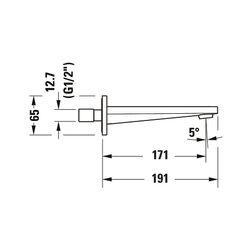 Duravit Tulum by Starck Wanneneinlauf Aufputz, Mattschwarz, Rosette rund, Ausladu... DURAVIT-TU5240010046 4063382961426 (Abb. 1)