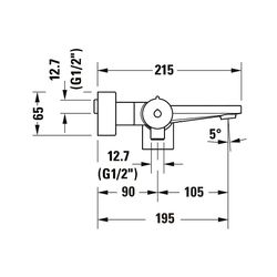 Duravit Tulum by Starck Einhebel-Wannenmischer Aufputz, Mattschwarz, Anschlussart... DURAVIT-TU5230000046 4063382961419 (Abb. 1)