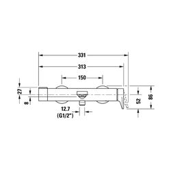 Duravit Tulum by Starck Einhebel-Wannenmischer Aufputz, Chrom, Anschlussart S-Ans... DURAVIT-TU5230000010 4063382961273 (Abb. 1)