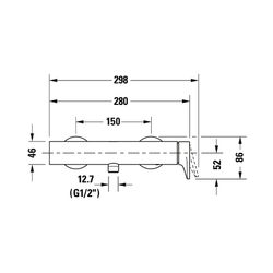 Duravit Tulum by Starck Einhebel-Brausemischer Aufputz, Chrom, Anschlussart S-Ans... DURAVIT-TU4230000010 4063382961266 (Abb. 1)