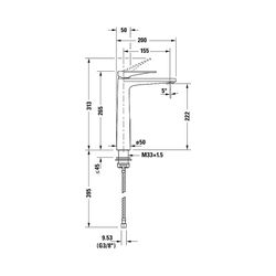 Duravit Tulum by Starck Einhebel-Waschtischmischer XL, Mattschwarz, 5l/min, Hebel... DURAVIT-TU1040002046 4063382961358 (Abb. 1)