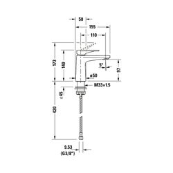 Duravit Tulum by Starck Einhebel-Waschtischmischer S FreshStart, Mattschwarz, 5l/... DURAVIT-TU1011002046 4067116984286 (Abb. 1)