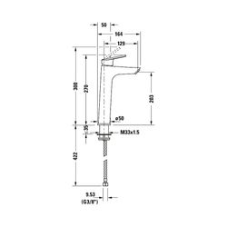 Duravit No.1 Einhebel-Waschtischmischer L, Chrom, 5l/min, Hebelgriff, Ausladung 1... DURAVIT-N11030002010 8000177315893 (Abb. 1)