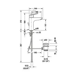 Duravit No.1 Einhebel-Waschtischmischer M MinusFlow, Chrom, 3,5l/min, Hebelgriff,... DURAVIT-N11022001010 8000177315862 (Abb. 1)