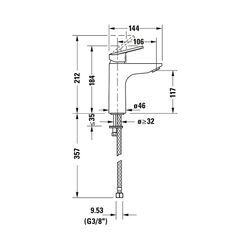 Duravit No.1 Einhebel-Waschtischmischer M FreshStart, Chrom, 5l/min, Hebelgriff, ... DURAVIT-N11021002010 8000177315855 (Abb. 1)