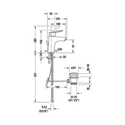 Duravit No.1 Einhebel-Waschtischmischer S FreshStart, Chrom, 4,5l/min, Hebelgriff... DURAVIT-N11011001010 8000177315787 (Abb. 1)