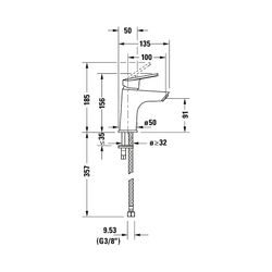 Duravit No.1 Einhebel-Waschtischmischer S, Chrom, 5l/min, Hebelgriff, Ausladung 1... DURAVIT-N11010002010 4067116994834 (Abb. 1)