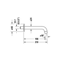 Duravit No.1 Wanneneinlauf, Wandmontage, Chrom Hochglanz, Rosette rund, Ausladung... DURAVIT-N15240010010 8000177315985 (Abb. 1)