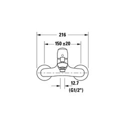 Duravit No.1 Einhebel-Wannenmischer Aufputz, Chrom, Anschlussart S-Anschlüsse, 1/... DURAVIT-N15230000010 8000177315947 (Abb. 1)