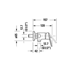 Duravit No.1 Einhebel-Brausemischer Aufputz, Chrom, Anschlussart S-Anschlüsse, 1/... DURAVIT-N14230000010 8000177315930 (Abb. 1)