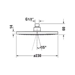 Duravit Kopfbrause, Chrom HG, Kunststoff, MinusFlow, Rund, d. Kopfbrause 230mm, 9... DURAVIT-UV0662017010 4063382938022 (Abb. 1)