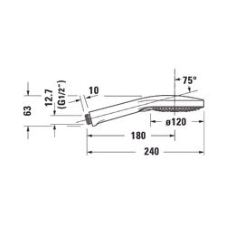 Duravit Handbrause, Chrom, MinusFlow, d. 120mm, Strahlart Rain, Pulse, Mono, Druc... DURAVIT-UV0652017010 4063382937285 (Abb. 1)