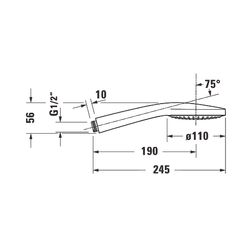 Duravit Handbrause, Chrom Hochglanz, MinusFlow, d. 110mm, Strahlart Rain, Durchfl... DURAVIT-UV0652014010 4063382936776 (Abb. 1)