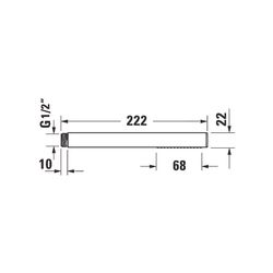Duravit Stabbrause, MinusFlow, eckig, Rain, Chrom, Durchflussmenge 3 bar 9l/min, ... DURAVIT-UV0642002010 4063382937988 (Abb. 1)