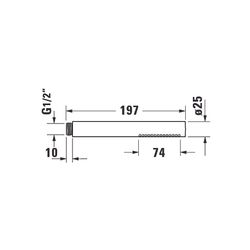 Duravit Stabbrause, MinusFlow, rund, Rain, Chrom, Durchflussmenge 3 bar 9l/min, S... DURAVIT-UV0642001010 4063382937315 (Abb. 1)