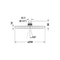 Duravit Kopfbrause, Chrom HG, Kunststoff, MinusFlow, Rund, d. Kopfbrause 250mm, 9... DURAVIT-UV0662018010 4063382938060 (Abb. 1)