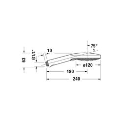 Duravit Handbrause, Chrom, MinusFlow, d. 120mm, Strahlart Rain, Pulse, Mono, Druc... DURAVIT-UV0652017010 4063382937285 (Abb. 1)
