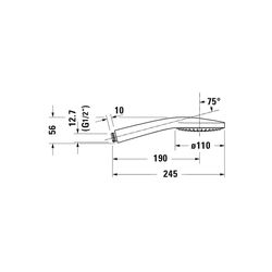 Duravit Handbrause, Chrom Hochglanz, MinusFlow, d. 110mm, Strahlart Rain, Durchfl... DURAVIT-UV0652014010 4063382936776 (Abb. 1)