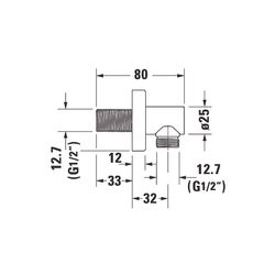 Duravit Wandanschlussbogen 55x102mm, Eckig, Mattschwarz, Rosette eckig, Rückfluss... DURAVIT-UV0630011046 4063382938206 (Abb. 1)