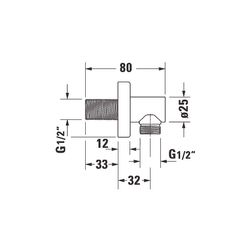 Duravit Wandanschlussbogen 55x102mm, Eckig, Chrom Hochglanz, Rosette eckig, Rückf... DURAVIT-UV0630011010 4063382938190 (Abb. 1)