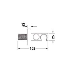 Duravit Wandanschlussbogen 55x102mm, Eckig, Mattschwarz, Rosette eckig, Rückfluss... DURAVIT-UV0630010046 4063382938183 (Abb. 1)