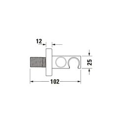 Duravit Wandanschlussbogen 55x102mm, Eckig, Chrom Hochglanz, Rosette eckig, Rückf... DURAVIT-UV0630010010 4063382938176 (Abb. 1)