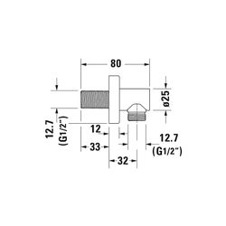 Duravit Wandanschlussbogen 55x102mm, Eckig, Mattschwarz, Rosette eckig, Rückfluss... DURAVIT-UV0630011046 4063382938206 (Abb. 1)