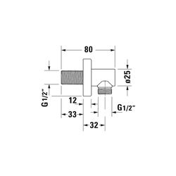 Duravit Wandanschlussbogen 55x102mm, Eckig, Chrom Hochglanz, Rosette eckig, Rückf... DURAVIT-UV0630011010 4063382938190 (Abb. 1)