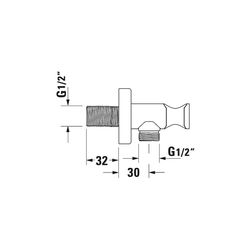 Duravit Wandanschlussbogen 55x102mm, Eckig, Chrom Hochglanz, Rosette eckig, Rückf... DURAVIT-UV0630010010 4063382938176 (Abb. 1)