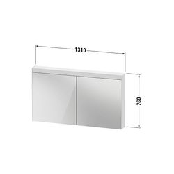 Duravit Better Spiegelschrank mit Licht Wandmontage 148x1310x760mm, Neutral, 2 Tü... DURAVIT-LM7864000001 4063382125156 (Abb. 1)