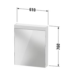 Duravit Best Spiegelschrank mit Licht Wandmontage 148x610x760mm, L, Neutral, Tür ... DURAVIT-LM7840R00002 4053424468198 (Abb. 1)