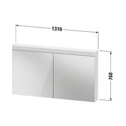 Duravit Better Spiegelschrank mit Licht Wandmontage 148x1310x760mm, Neutral, 2 Tü... DURAVIT-LM7864000001 4063382125156 (Abb. 1)