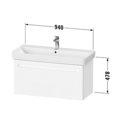 Duravit No.1 Waschtischunterbau wandhängend 426x940x478mm Graphit Matt, Folie/... DURAVIT-N14290049490000 4067116005783 (Abb. 1)