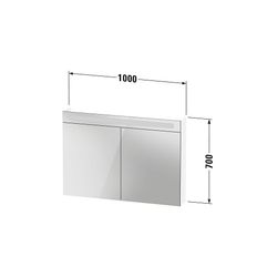 Duravit No.1 Spiegelschrank Wandmontage 148x1000x700mm, Weiß, 2 Türen L/R, 2 G... DURAVIT-N17922000000000 4067116005820 (Abb. 1)