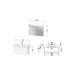 Duravit No.1 Möbel-Set, Möbelwaschtisch, Waschtischunterbau, Spiegelschrank 45... DURAVIT-N10186018180000 4067116008241 (Abb. 1)