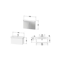 Duravit No.1 Möbel-Set, Möbelwaschtisch, Waschtischunterbau, Spiegelschrank 45... DURAVIT-N10186018180000 4067116008241 (Abb. 1)