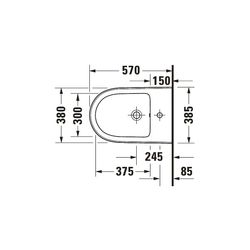 Duravit Qatego Wandbidet 570x385x285mm, Weiß Hochglanz, HygieneGlaze, 1 HL, HLB, Üb... DURAVIT-2263152000 4067116069587 (Abb. 1)