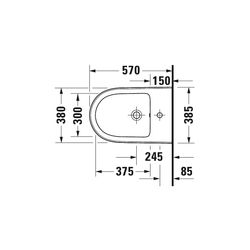 Duravit Qatego Wandbidet 570x385x285mm, Weiß Hochglanz, HygieneGlaze, 1 HL, HLB, Üb... DURAVIT-2263152000 4067116069587 (Abb. 1)