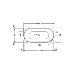 Duravit DuraSenja Badewanne 470x800x1700mm, 265l, Weiß glänzend, Oval, Vorwand... DURAVIT-700582000000000 4067116007671 (Abb. 1)