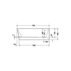 Duravit DuraSenja Badewanne 470x800x1700mm, 271l, Weiß glänzend, Oval, Ecke R,... DURAVIT-700581000000000 4067116007664 (Abb. 1)