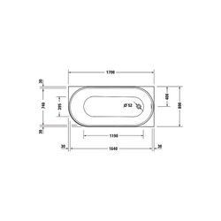 Duravit DuraSenja Badewanne 470x800x1700mm, 271l, Weiß glänzend, Oval, Ecke R,... DURAVIT-700581000000000 4067116007664 (Abb. 1)