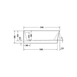 Duravit DuraSenja Badewanne 470x800x1700mm, 284l, Weiß glänzend, Oval, Ecke L,... DURAVIT-700580000000000 4067116007657 (Abb. 1)
