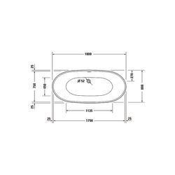 Duravit DuraVato Badewanne 690x800x1800mm, 202l, Weiß glänzend, Oval, Freisteh... DURAVIT-700569000000000 4067116007541 (Abb. 1)