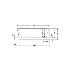 Duravit DuraSenja Badewanne 470x800x1700mm, 271l, Weiß glänzend, Oval, Ecke R,... DURAVIT-700581000000000 4067116007664 (Abb. 1)
