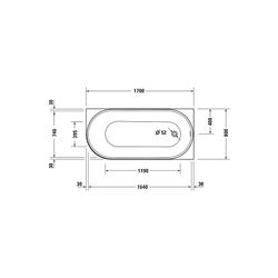 Duravit DuraSenja Badewanne 470x800x1700mm, 271l, Weiß glänzend, Oval, Ecke R,... DURAVIT-700581000000000 4067116007664 (Abb. 1)