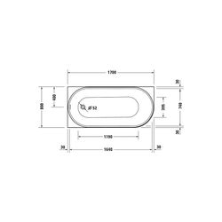 Duravit DuraSenja Badewanne 470x800x1700mm, 284l, Weiß glänzend, Oval, Ecke L,... DURAVIT-700580000000000 4067116007657 (Abb. 1)