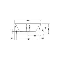 Duravit DuraSenja Badewanne 470x750x1500mm, 226l, Weiß glänzend, Oval, Freiste... DURAVIT-700579000000000 4067116007640 (Abb. 1)