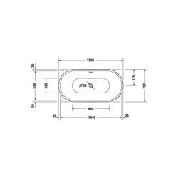 Duravit DuraSenja Badewanne 470x750x1500mm, 226l, Weiß glänzend, Oval, Freiste... DURAVIT-700579000000000 4067116007640 (Abb. 1)